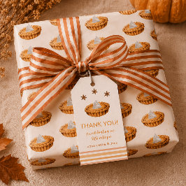 Söta Paj Thanksgiving Baby Shower Tack Tag Presentetikett