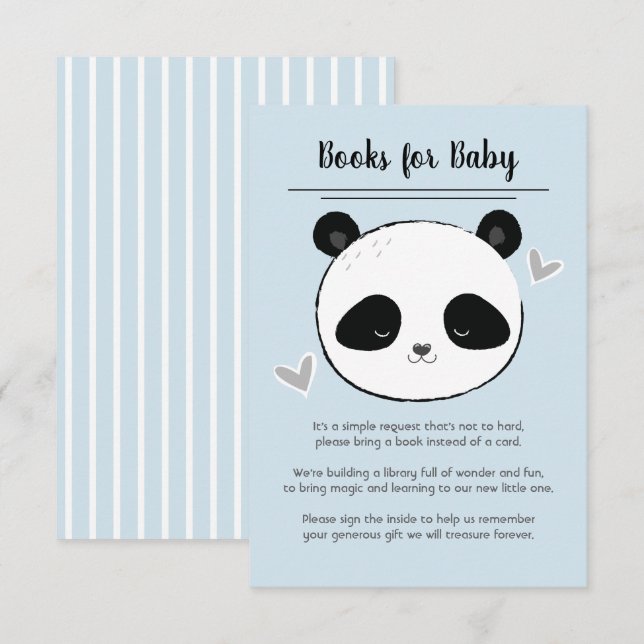 Söta Panda Ansiktsböcker för Baby önskan Inbjudningar (Fram/baksida)