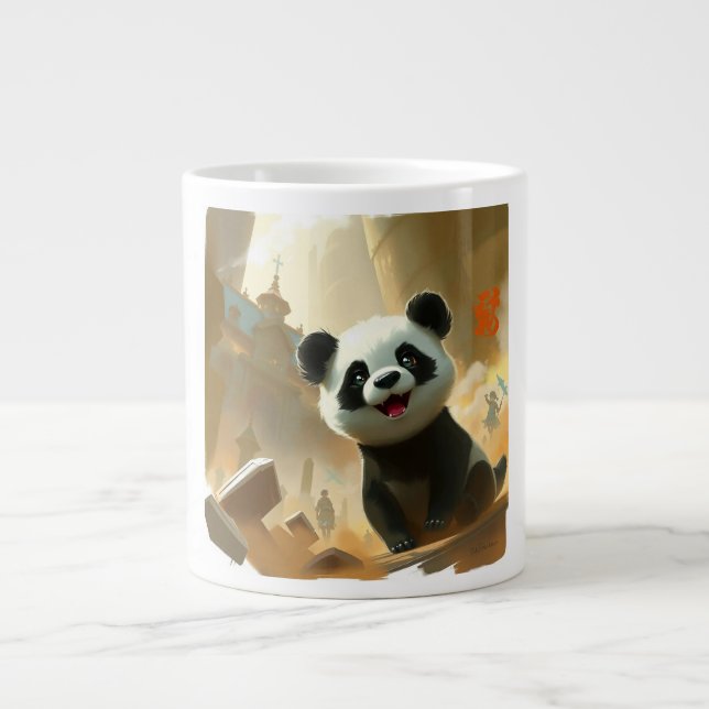 Söta Panda-vibbar Jumbo Mugg (Framsidan)