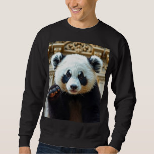 Söta Panda-vibbar Lång Ärmad Tröja