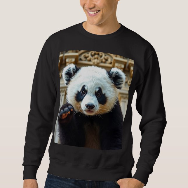 Söta Panda-vibbar Lång Ärmad Tröja (Framsida)