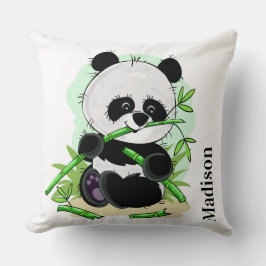 Söta Pandas kuddcover med eget namn Kudde