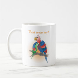 Söta papegojor Glad mors dag Kaffemugg