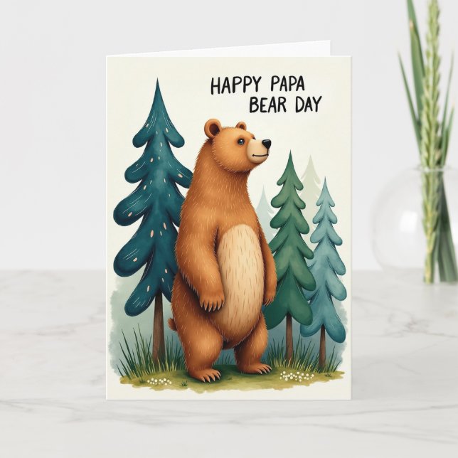 Söta Pappa Björn Dag Skogskort Kort (Framsida)