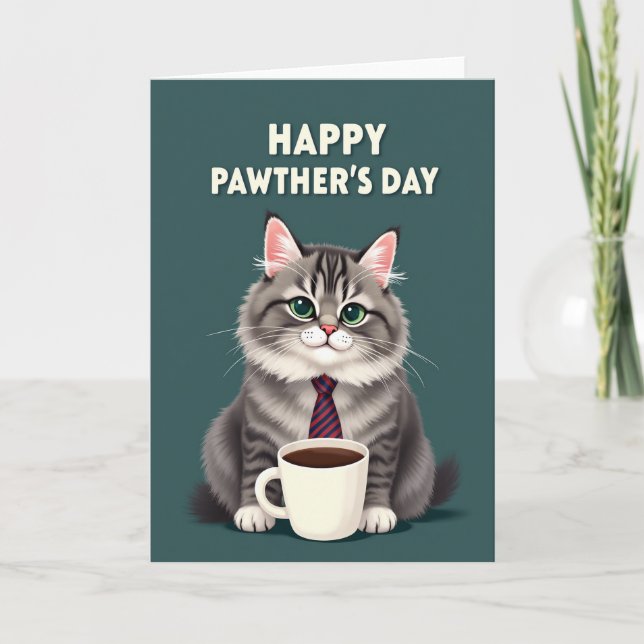 Söta Pappas Dag Kattkort Kort (Framsida)