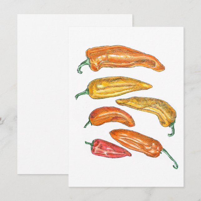 Söta paprikor inbjudningar (Fram/baksida)