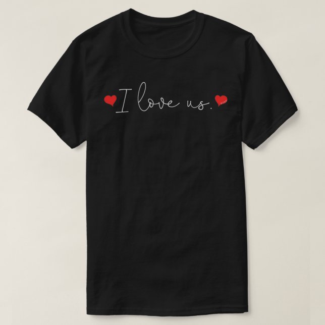 Söta Par i Kärlek med Hearts Valentine T Shirt (Design framsida)