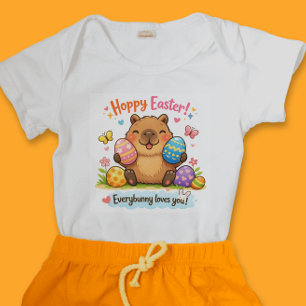 Söta påsk Capybara Ägg Kanin T Shirt