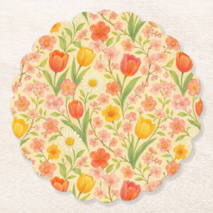 Söta påsk/vårblommor med mönster underlägg papper