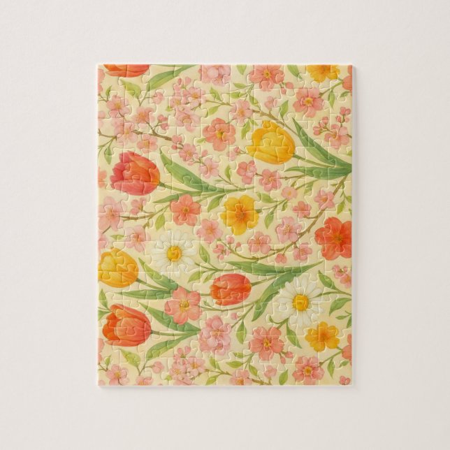 Söta påsk-/vårblommor pussel (Vertikal)