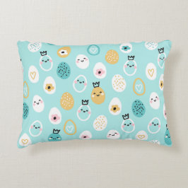 Söta påskägg Mönster Kawaii Pastellägg Prydnadskudde