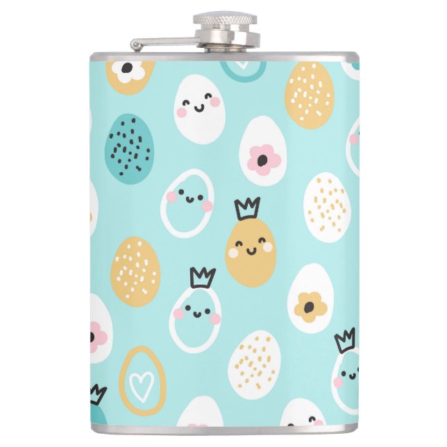 Söta påskäggsmönster Kawaii Pastellägg Fickplunta (Framsidan)