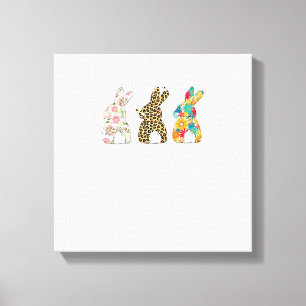 Söta påskharar Leopardkanin och blomma Buni Canvastryck