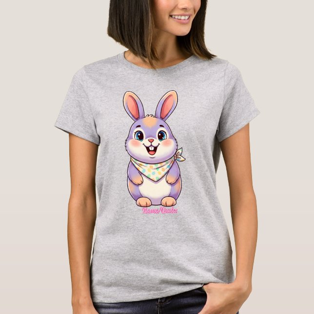 Söta påskharen tecknad serie t shirt (Framsida)