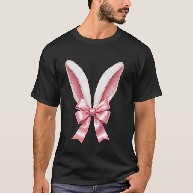 Söta påskharörat Coquette påskdagen T Shirt (Framsida)