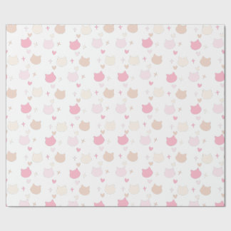 Söta Pastell Kawaii Katter Hjärtan och Stjärnor In Presentpapper