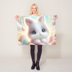 Söta Pastell Kawaii Kattunge Påskägg Fleecefilt