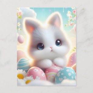 Söta Pastell Kawaii Kattunge Påskägg Helg Vykort