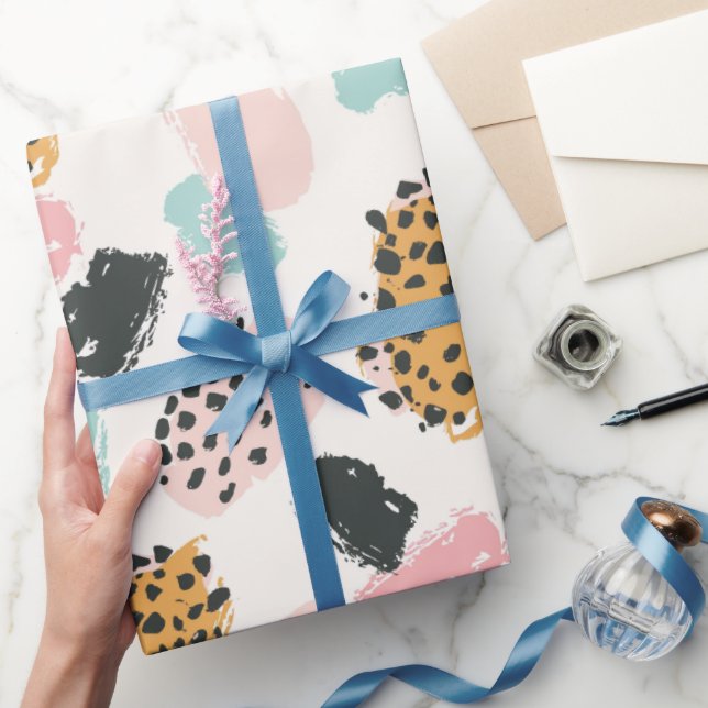 Söta Pastell Leopardfläckar Presentpapper (Gifting)