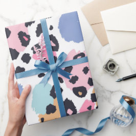 Söta Pastell Leopardfläckar Presentpapper