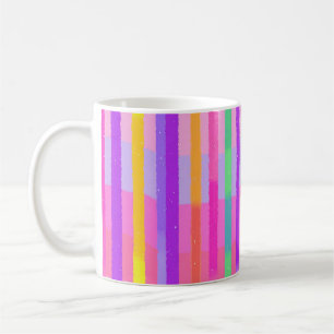 Söta Pastell Regnbågsränder Kaffemugg
