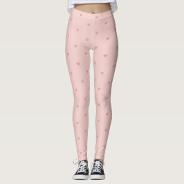 Söta Pastell Rosa Hjärtan Leggings