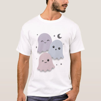 Söta Pastell Spök Vänner Halloween T Shirt