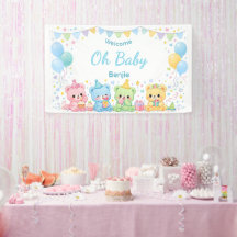 Söta Pastellbjörnar Baby Shower Pojke Oj, baby-fes