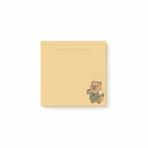 Söta Pastellfärgade Barista Capybara Post-it-lappa