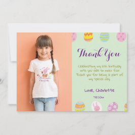 Söta pastellgröna ägg barn födelsedagsfoto tack kort