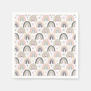 Söta pastellregnbågsservetter för baby shower pappersservett