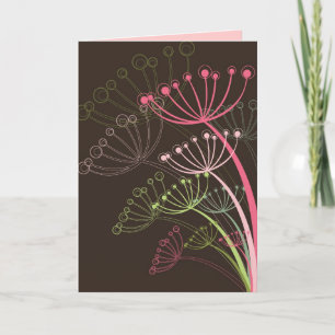 Söta Pastels Rosa Dandelions Modern Stylized Chic Kort