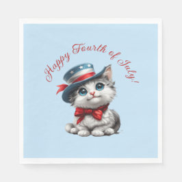 Söta patriotiska kattungar katt 4 juli Pappersserv Pappersservett