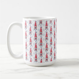 SÖTA PATRIOTISKA RÖDA VITA BLÅ TOMTAR KAFFEMUGG