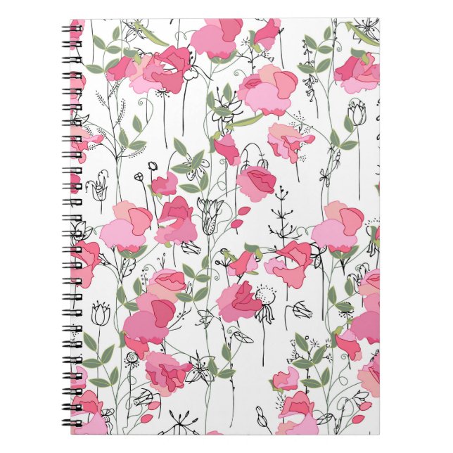 Söta Pea: Blommigt Sommar Struktur. Anteckningsbok (Framsidan)