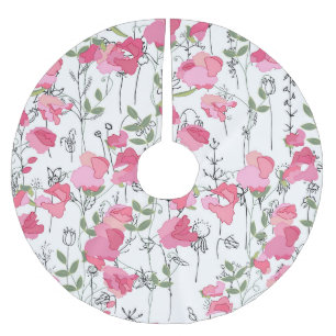 Söta Pea: Blommigt Sommar Struktur. Julgransmatta Borstad Polyester