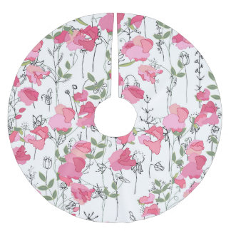 Söta Pea: Blommigt Sommar Struktur. Julgransmatta Borstad Polyester