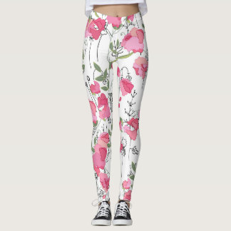 Söta Pea: Blommigt Sommar Struktur. Leggings