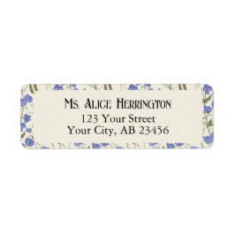 Söta Pea Blue och Cream Returadress Etikett