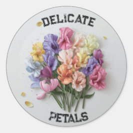 Söta Pea Flower Stickers Personalize Namn Text Runt Klistermärke