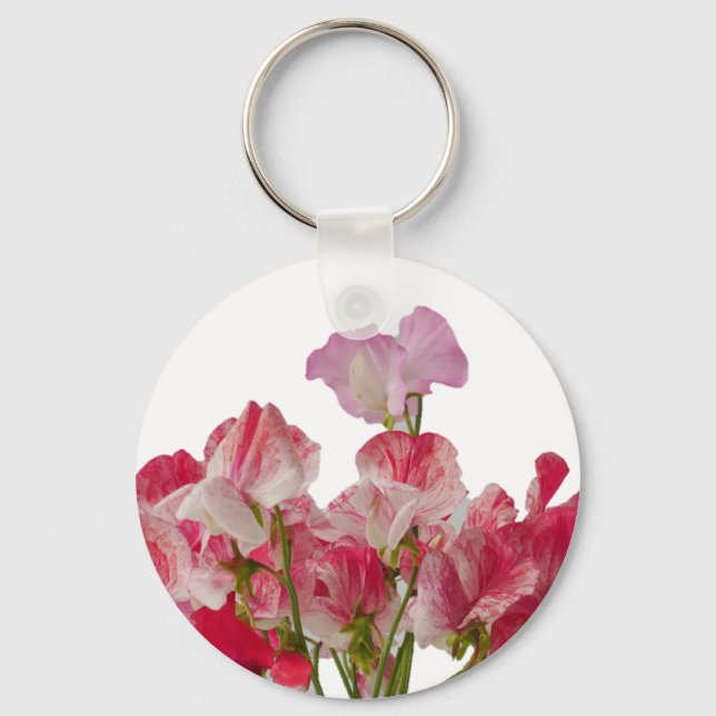 Söta Pea Flowers Keychain Nyckelring (Framsida)