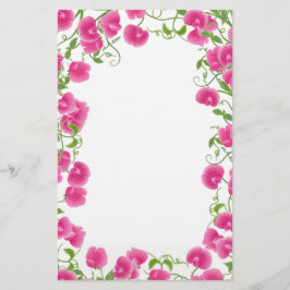 Söta Pea Flowers Stationery Brevpapper