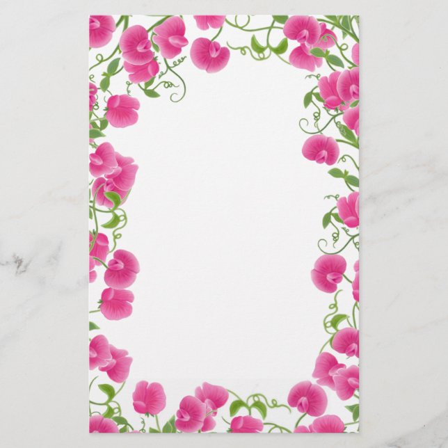 Söta Pea Flowers Stationery Brevpapper (Framsida)