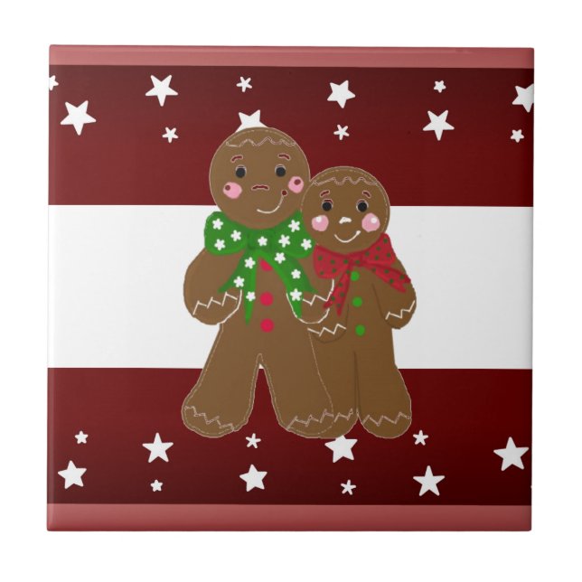 Söta Pepparkaksgubbar Kakelplatta (Framsidan)