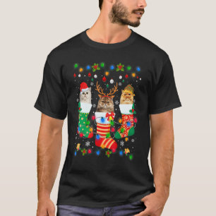 Söta perserkattskillingar julstrumpor Xmas T Shirt
