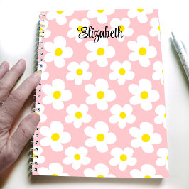 Söta persika retro prästkragar tjejig journaling anteckningsbok