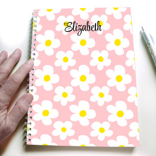 Söta persika retro prästkragar tjejig journaling anteckningsbok