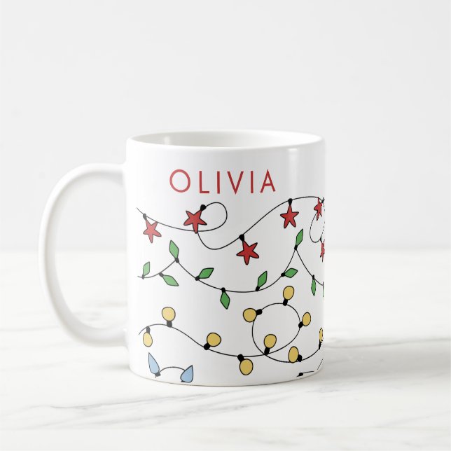 Söta Personliga Julbelysningar med Sladd Kaffemugg (Vänster)