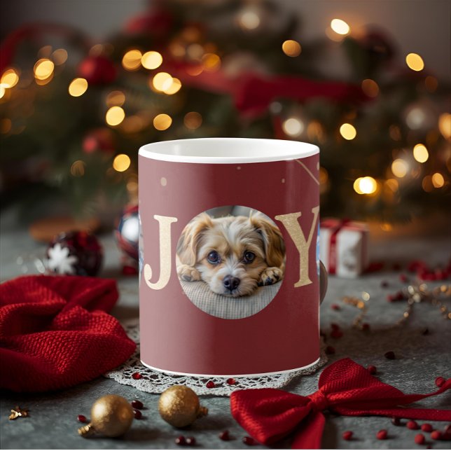 söta personliga julhundfoton  kaffemugg (Skapare uppladdad)