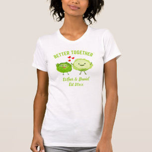 Söta Personliga Kawaii Kålvalentinepar T Shirt
